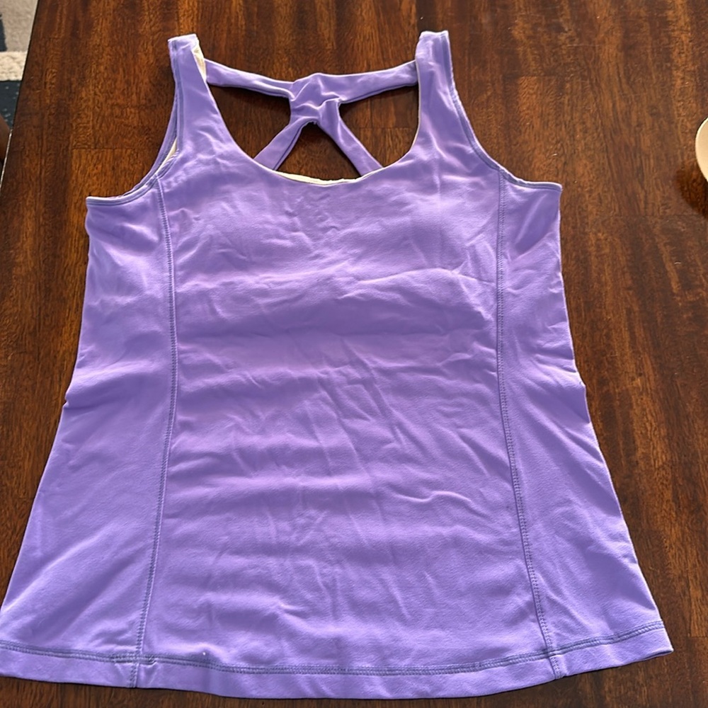 Lululemon Fitted Purple Tank Top with Cut Out